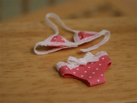 Pink  Bikini, Dolls House Miniature, Doll Clothing Accessory