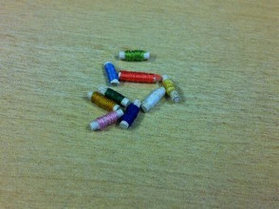 Reels of Cotton, Dolls House Miniature Sewing Room 1/12 Scale