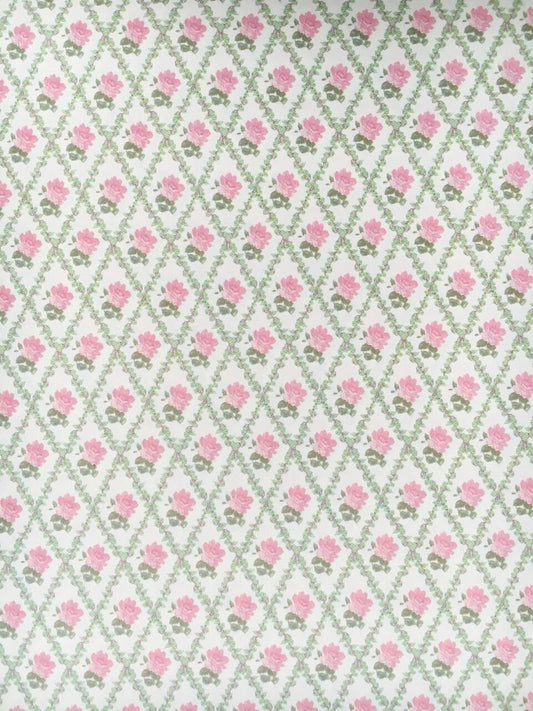 3 Sheets of Rachael Pink & Cream Wallpaper for a Dolls House, Miniature, Decor
