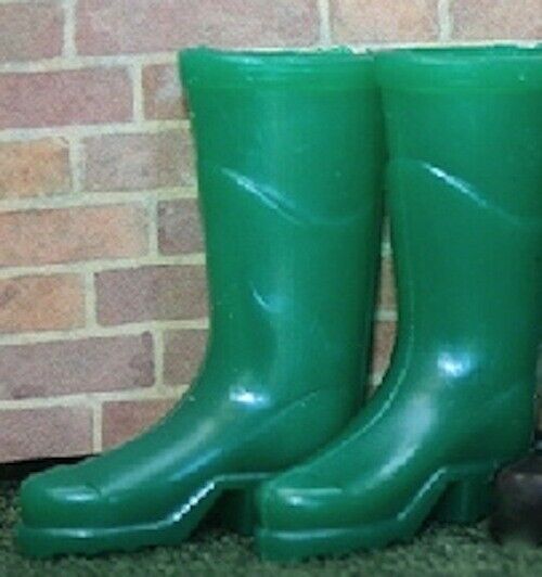 Pair Of Wellington Boots, Choice Of Red, Black Or Green, Dolls House Miniature