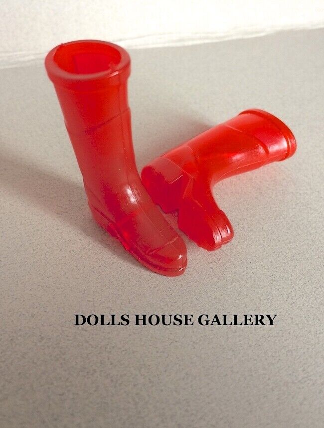 Pair Of Wellington Boots, Choice Of Red, Black Or Green, Dolls House Miniature