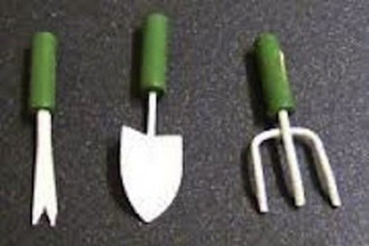 Set of Three Garden Tools, Dolls House Miniatures Outdoor Gardening