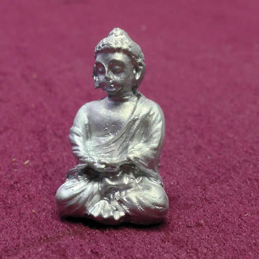 Silver Buddha Ornament, Doll House Miniatures, Accessory Ornamental Statue