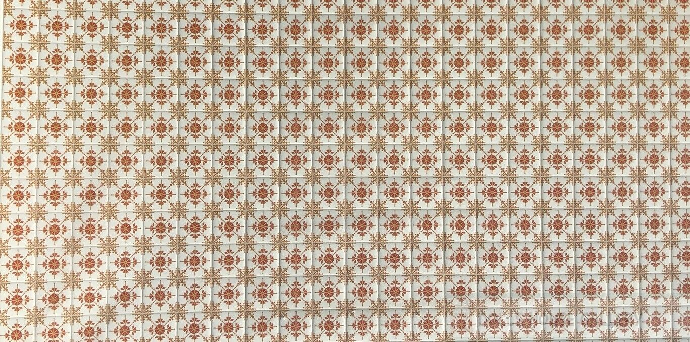 Laminated Tile Sheet Flooring Brown & White, Dolls House Miniature, DIY