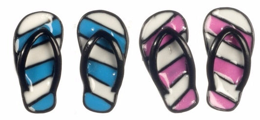 Flip Flops Blue Or Pink , Dolls House Miniature dolls & Clothing Beach Seaside