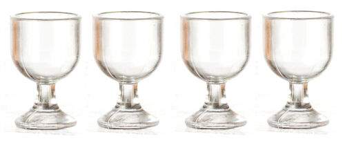 Set Of 4 Wine Glasses, Dolls House Miniatures, 1.12 Scale Dining Accessory
