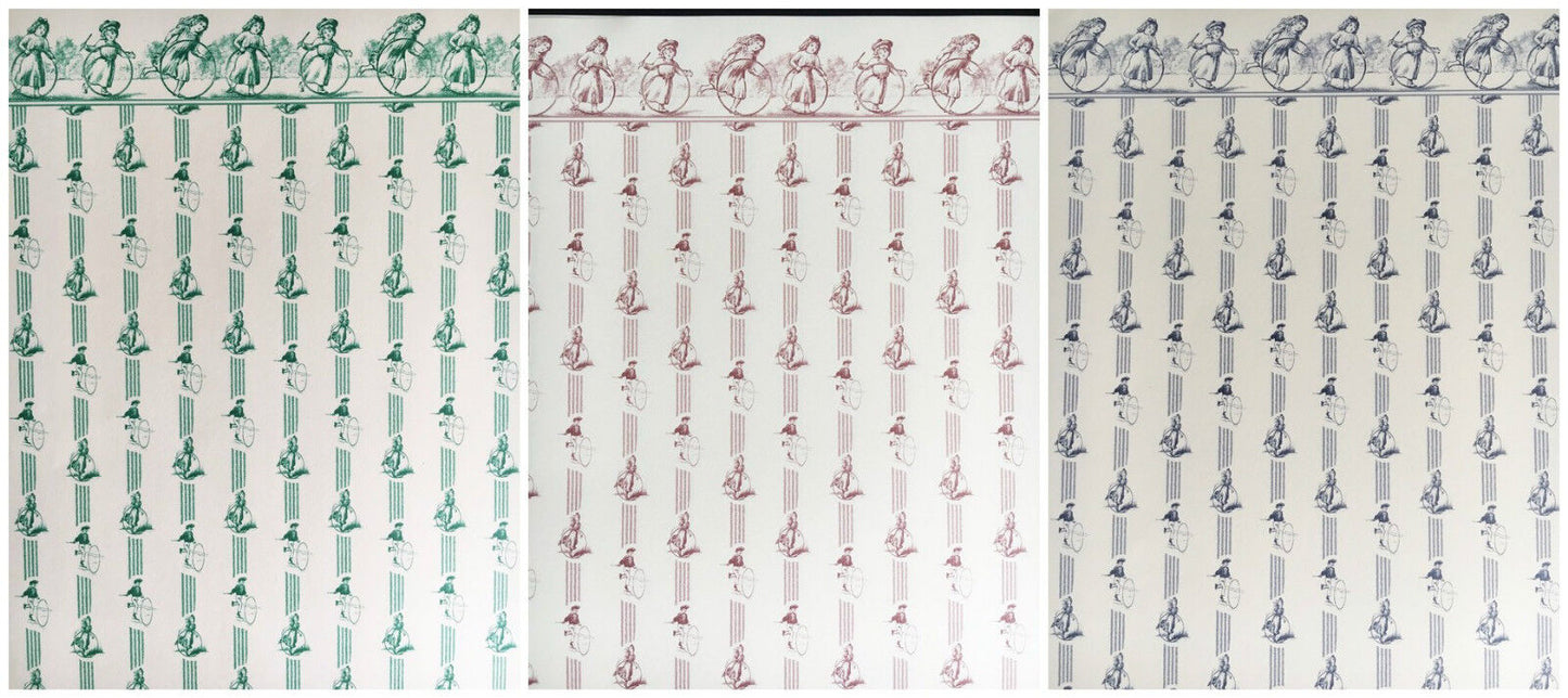 3 Sheet of Playtime Wallpaper for a Dolls House, Miniature, Decorating Doll