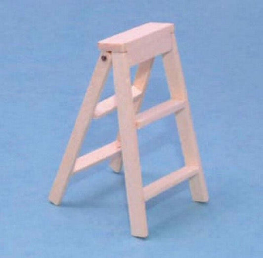 Small Folding Wooden Steps, Doll House Miniature Step ladder, 1.12 Scale