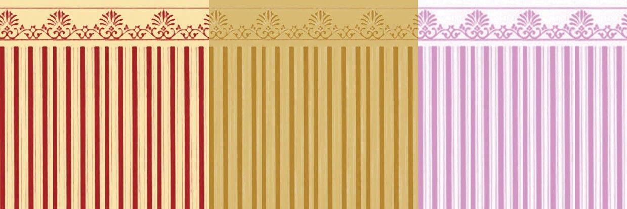 3 Sheets of Majestic Wallpaper, Choice of Colours, Dolls House Miniatures,