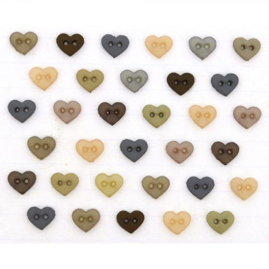 Love Heart Sew Through Micro Buttons 6mm , Approx. 40 Pack, Micro Miniatures
