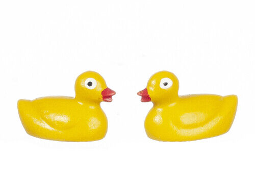 Pair Of Yellow Duck, Dolls House Miniature Bathroom Accessory