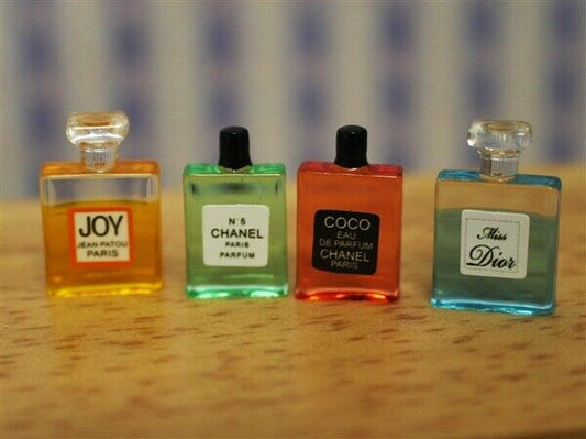 Perfume Bottles, Dolls House Miniature Accessory Bedroom Bathroom 1.12 Scale