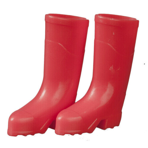 Light Red Outdoor Wellington Boots, Dolls House Miniature, Wellies