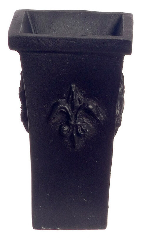 Black Plant / Umbrella Stand / Vase Square, Doll House Miniature, 1.12th Scale