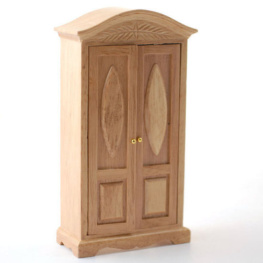 Pine Single Wardrobe, for a Dolls House, Miniature Furniture in 1:12th Scale.