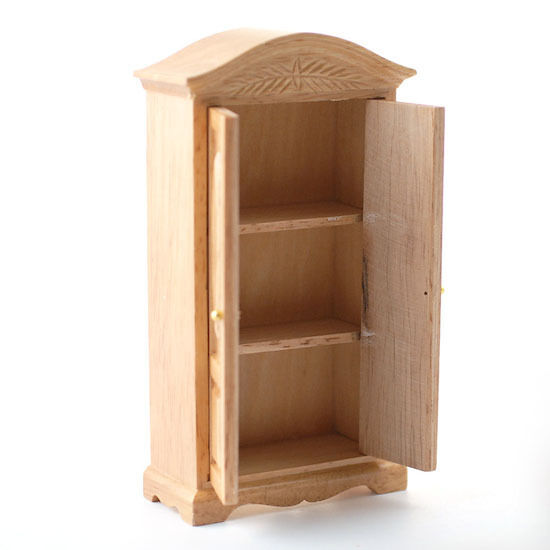 Pine Single Wardrobe, for a Dolls House, Miniature Furniture in 1:12th Scale.
