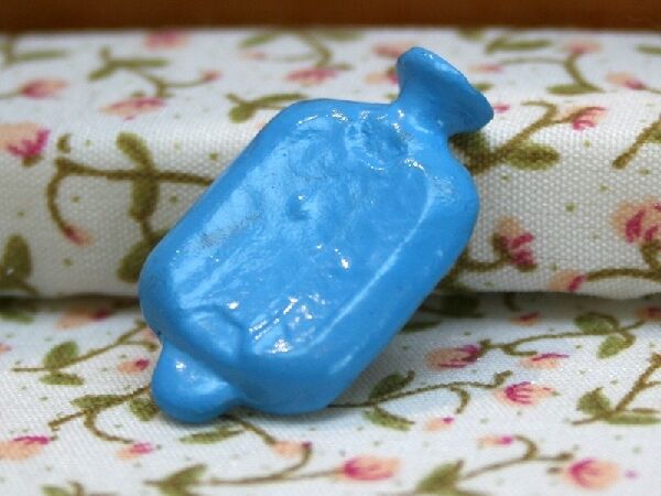 Blue or Pink Hot Water Bottle, Dolls House Miniatures, Price is for ONE Bottle