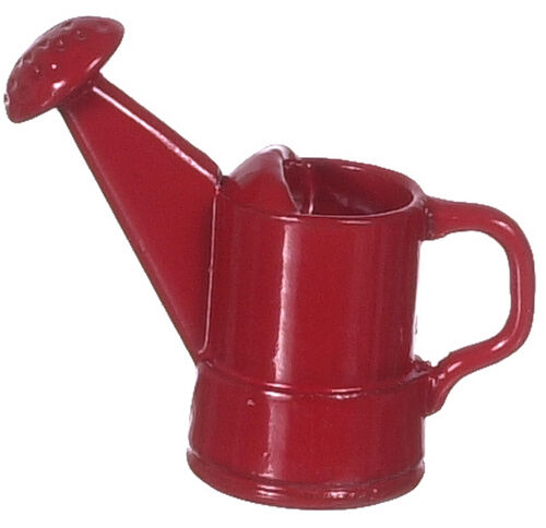 Red Watering Can, Dolls House Miniature 1.12 Scale Tools Garden Outdoor