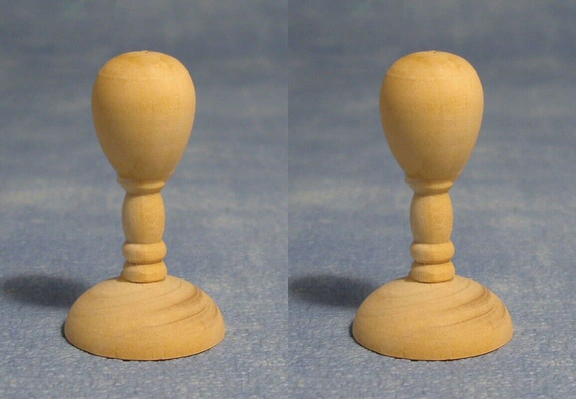 Two Small Wooden Hat / Wig Stands, Dolls House Miniatures
