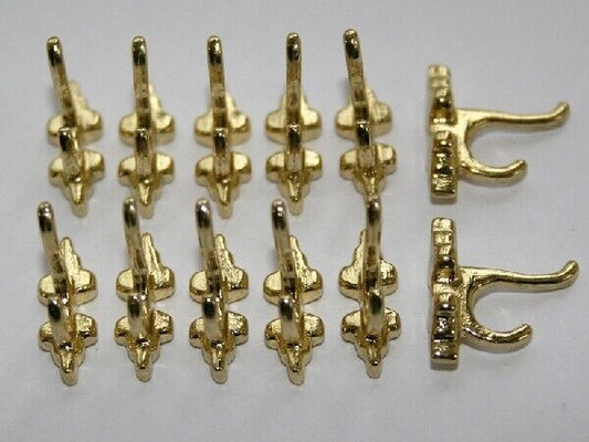 Set Of Twelve Coat Hooks, Dolls House Miniature Fixtures, 1.12th Scale DIY