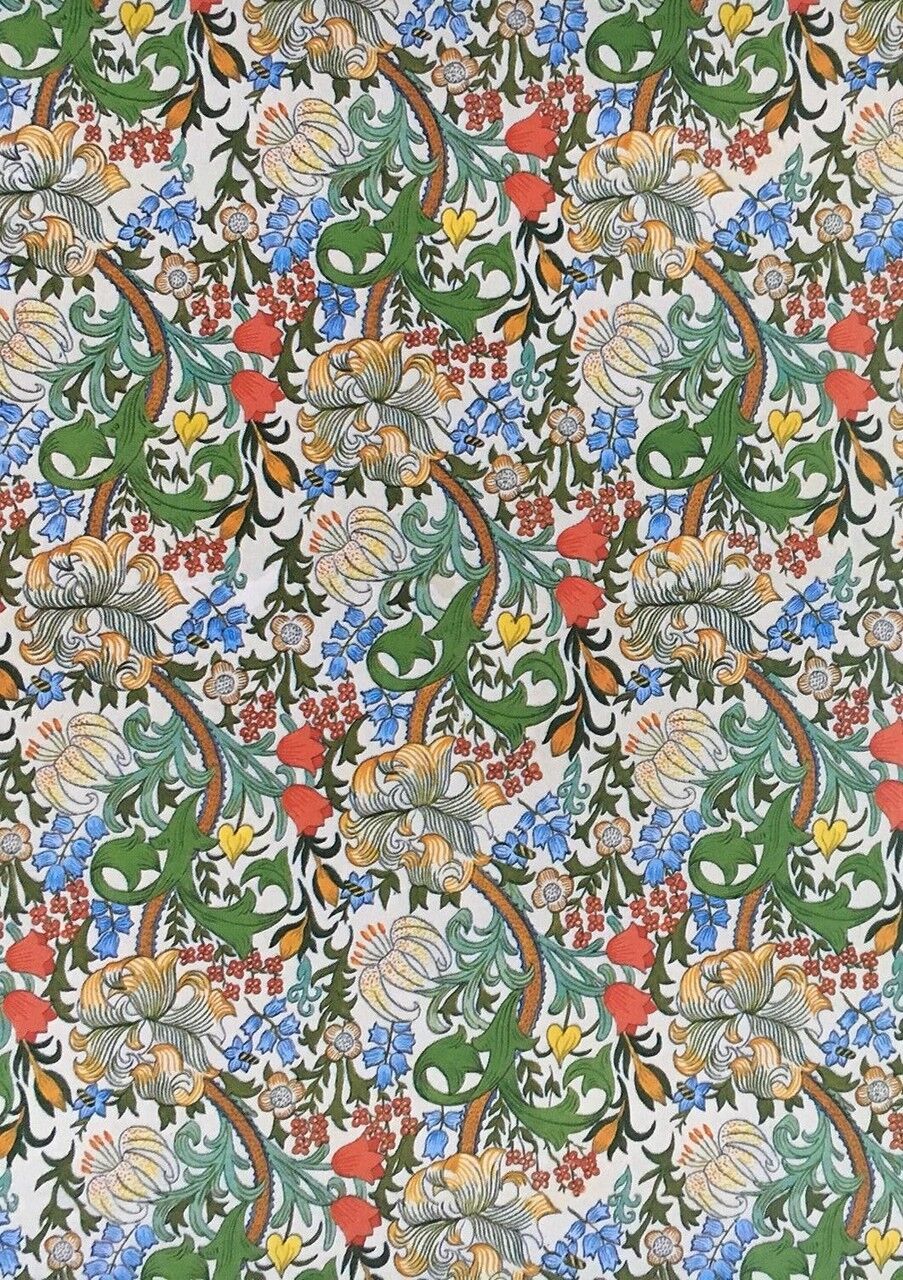Wallpaper Golden Lily William Morris Design, Dolls House Miniature