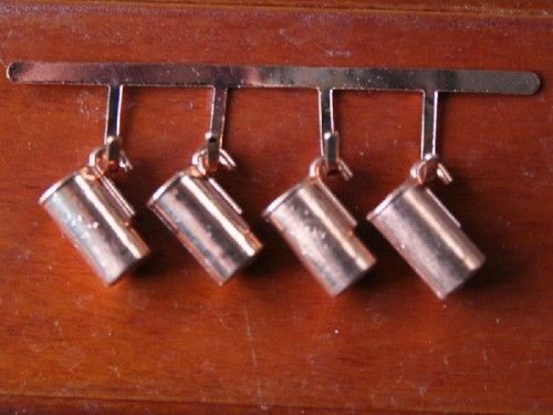Four Copper Jugs & Hanger Dolls House Kitchen Dining Pub Accessory