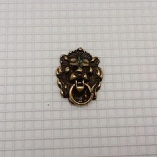Antique or Gold Lion Door Knocker, Dolls House, Miniature, Door Fixture1:12Scale