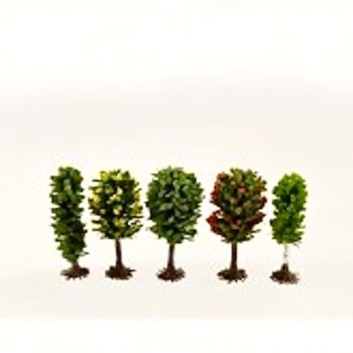 Five Tiny Little Trees 60-80mm, HO Scale Railway. Dolls House Miniatures