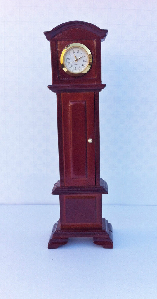 Working Grandfather Clock Choice of Two Colours, Dolls House Miniature, Ornament
