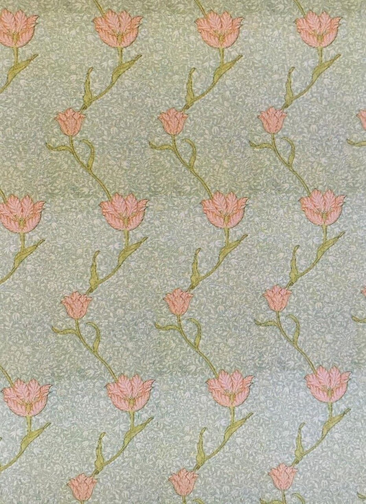 Wallpaper Garden Tulip William Morris Design, Dolls House Miniature