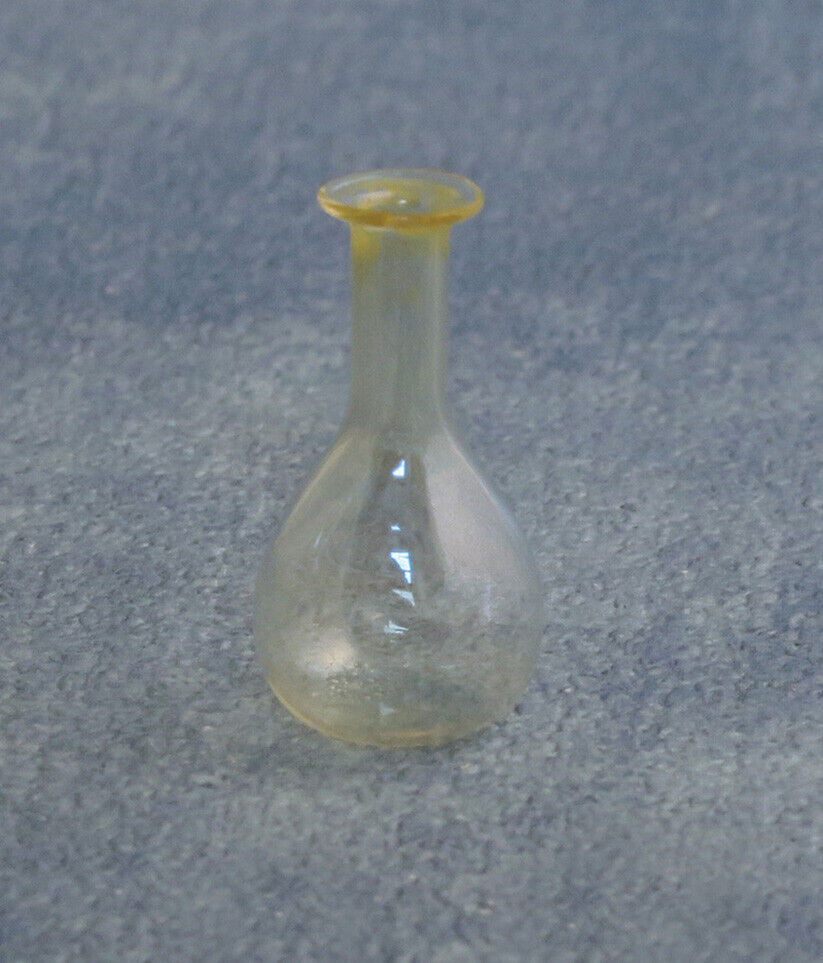 Slight Yellow Apothecary Jar, Dolls House Miniature, Flask