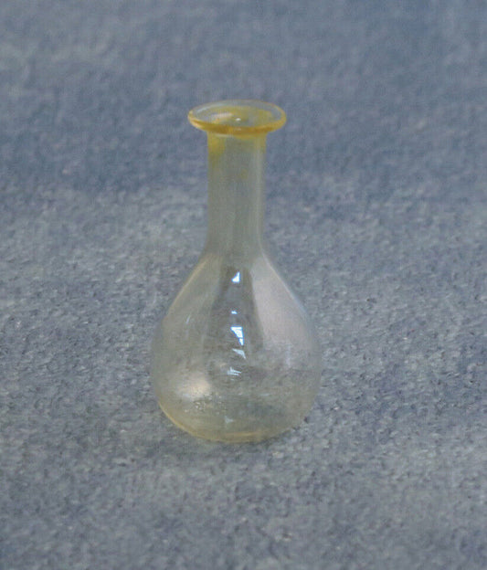 Slight Yellow Apothecary Jar, Dolls House Miniature, Flask