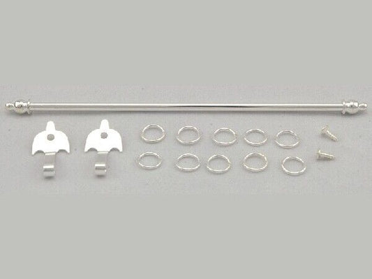 Chrome Expanding Curtain Rail 4" to 6" Dolls House Miniature, Curtain Poles,