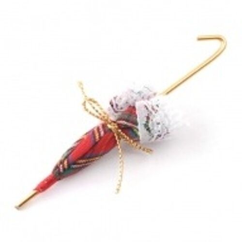 Tartan Umbrella Dolls House Miniature , Dolls Clothing Accessory, 1.12 Scale