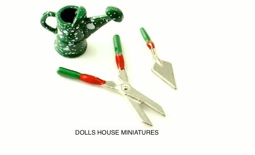 Gardening Tools, Dolls House, Miniature, Garden Accessory, Watering  Can etc.