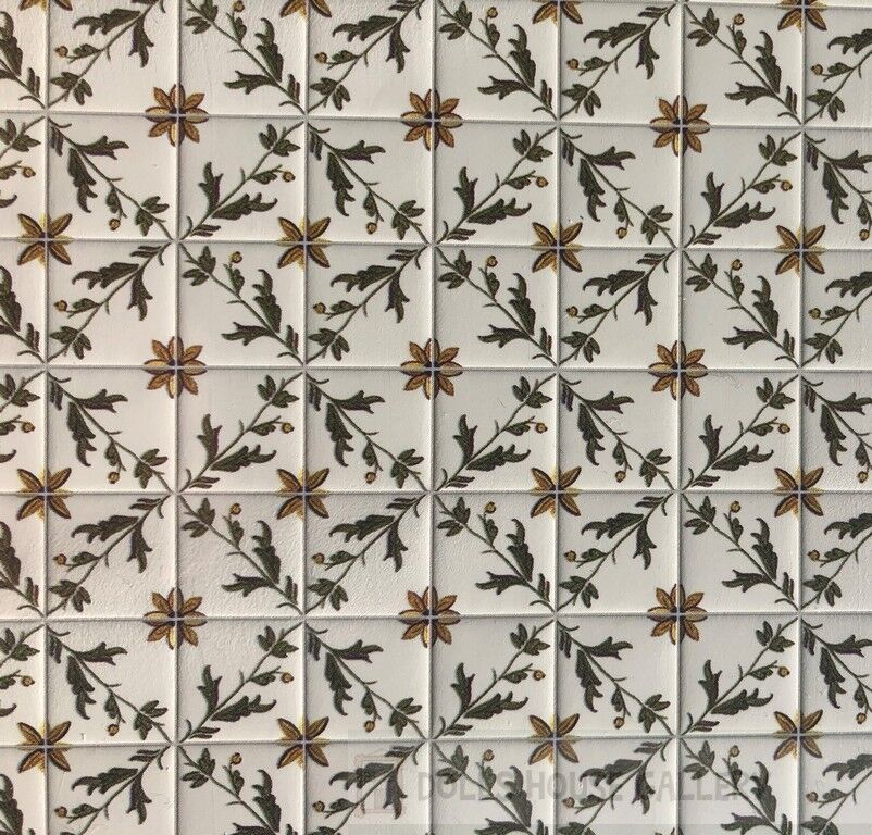 Laminated Tile Sheet Flooring Leaf Pattern, Dolls House Miniature,DIY