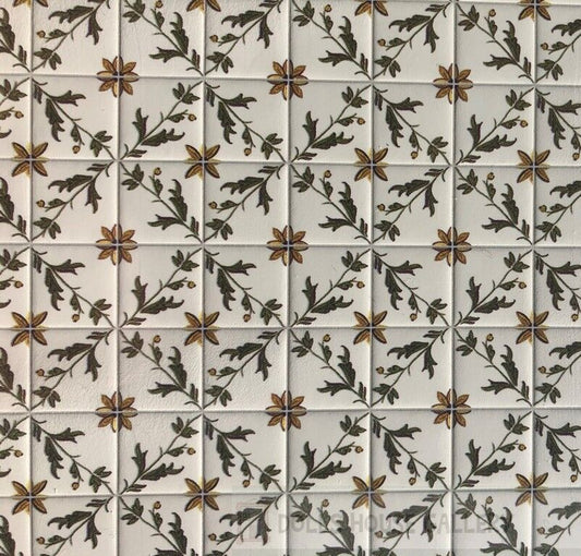 Laminated Tile Sheet Flooring Leaf Pattern, Dolls House Miniature,DIY