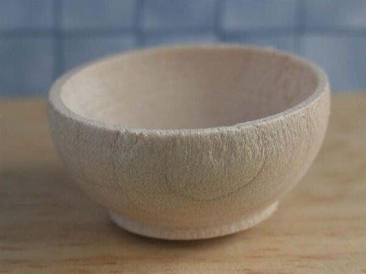 Small Wooden Bowl, 3cm Diameter, Dolls House Miniature, Kitchen Accessory