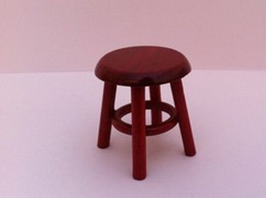 Mahogany Stool, Dolls House Miniature. Doll house furniture Seating 1/12 H-37mm