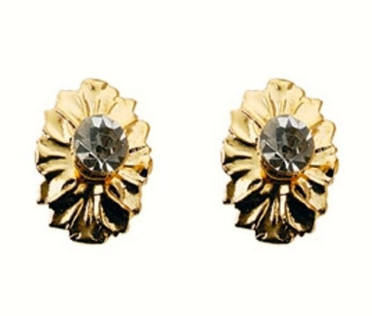 Pair of Brass Crystal Medallion Door Knobs (2), Dolls House Miniatures