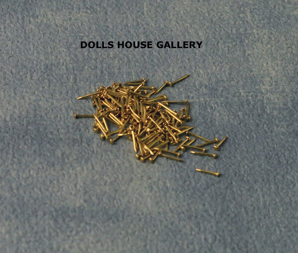 Brass Nails 6mm 100 Pack, Dolls House Miniature, DIY