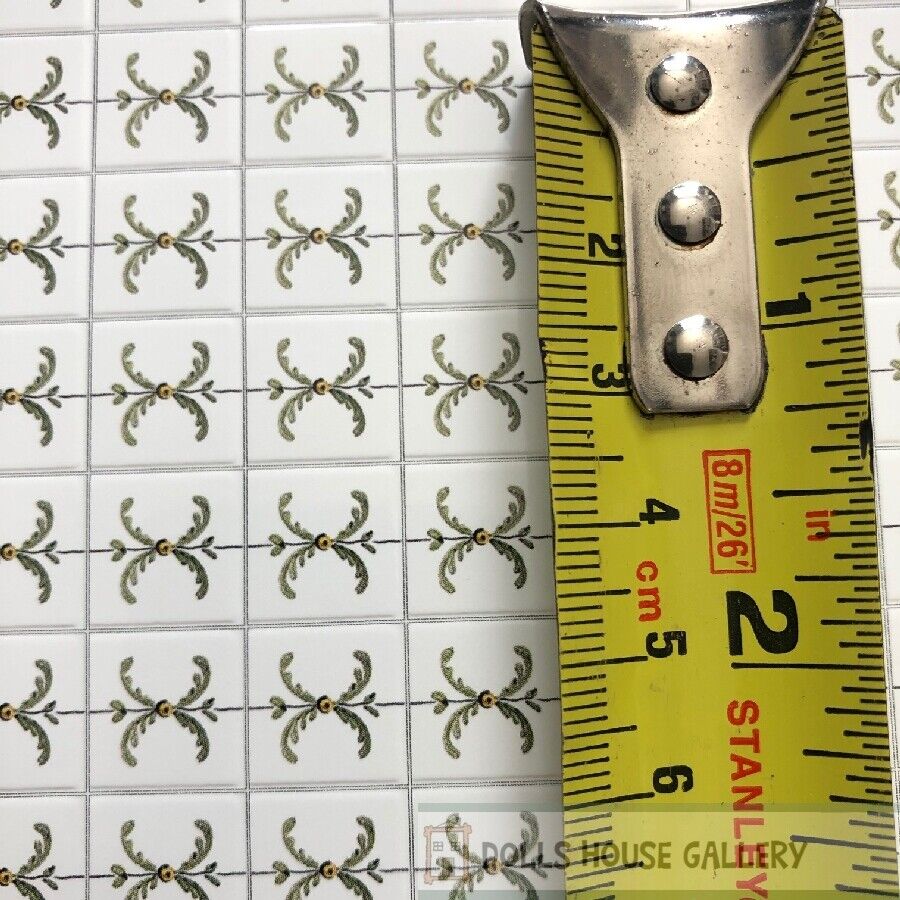 Laminated Tile Sheet Flooring Leaf Pattern (B), Dolls House Miniatures DIY