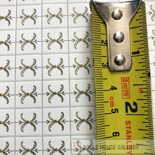 Laminated Tile Sheet Flooring Leaf Pattern (B), Dolls House Miniatures DIY