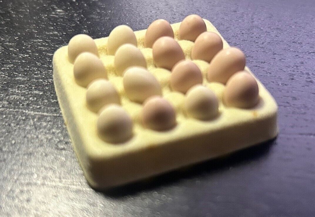 Loose Eggs In Tray, Dolls House Miniature, Food Miniatures, Kitchen, Farm