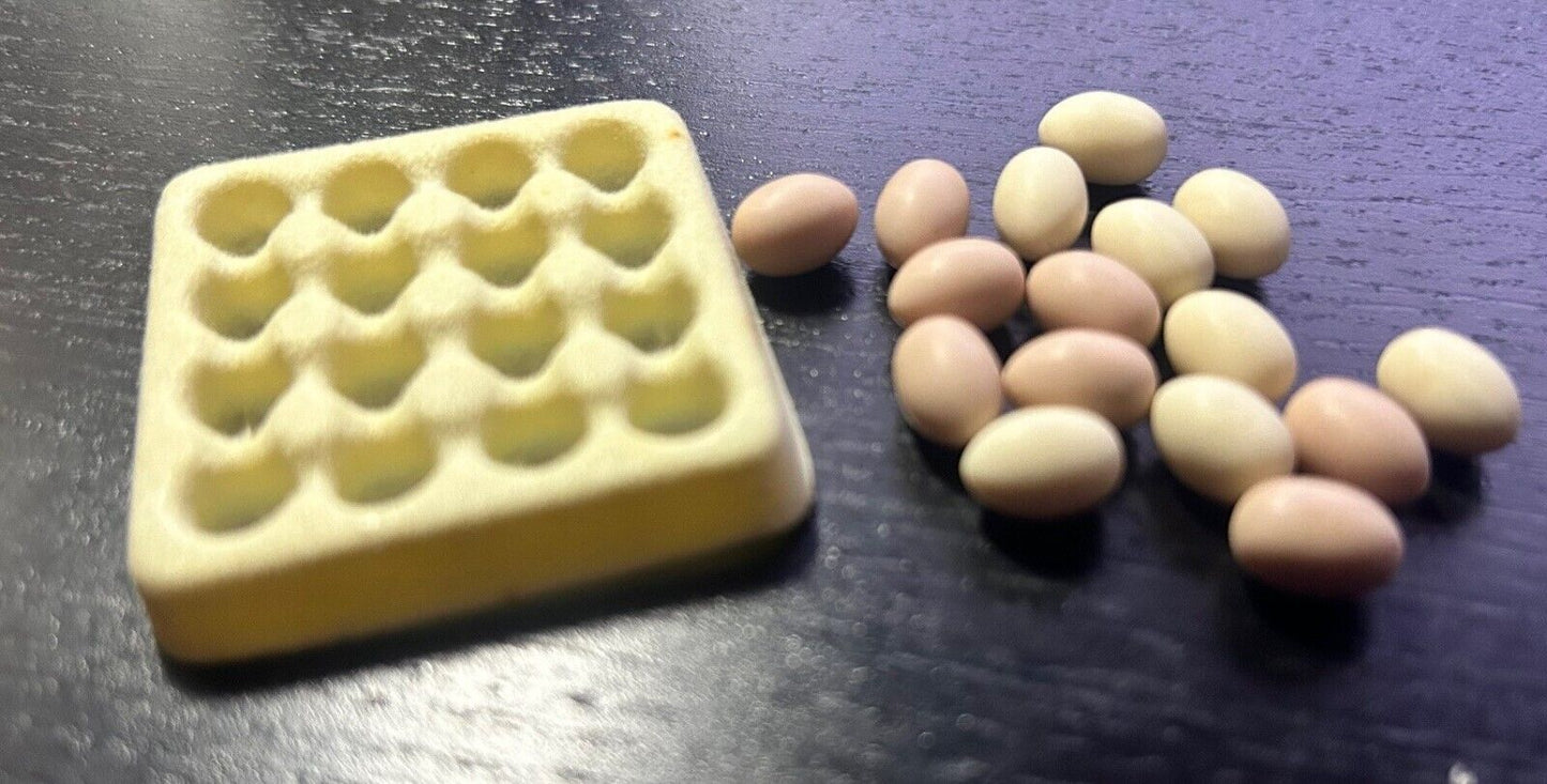 Loose Eggs In Tray, Dolls House Miniature, Food Miniatures, Kitchen, Farm