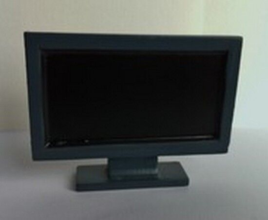 Flat Screen TV Miniature Telly for a Dolls House, Grey 1.12 Scale Telly