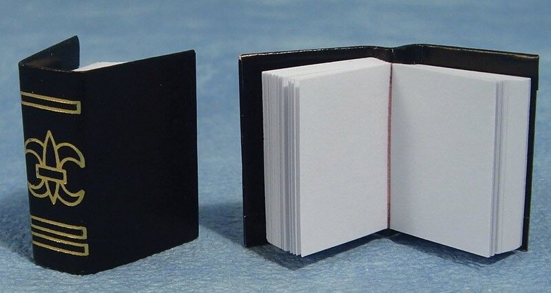 Two Thick Black Books, Stationery for a Dolls House Miniature Book Library Study