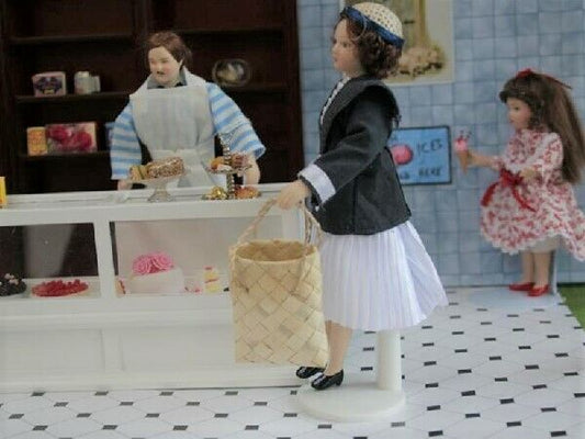 Shopping Basket, Dolls House Miniature, Doll Accessory, Dolls Not Included