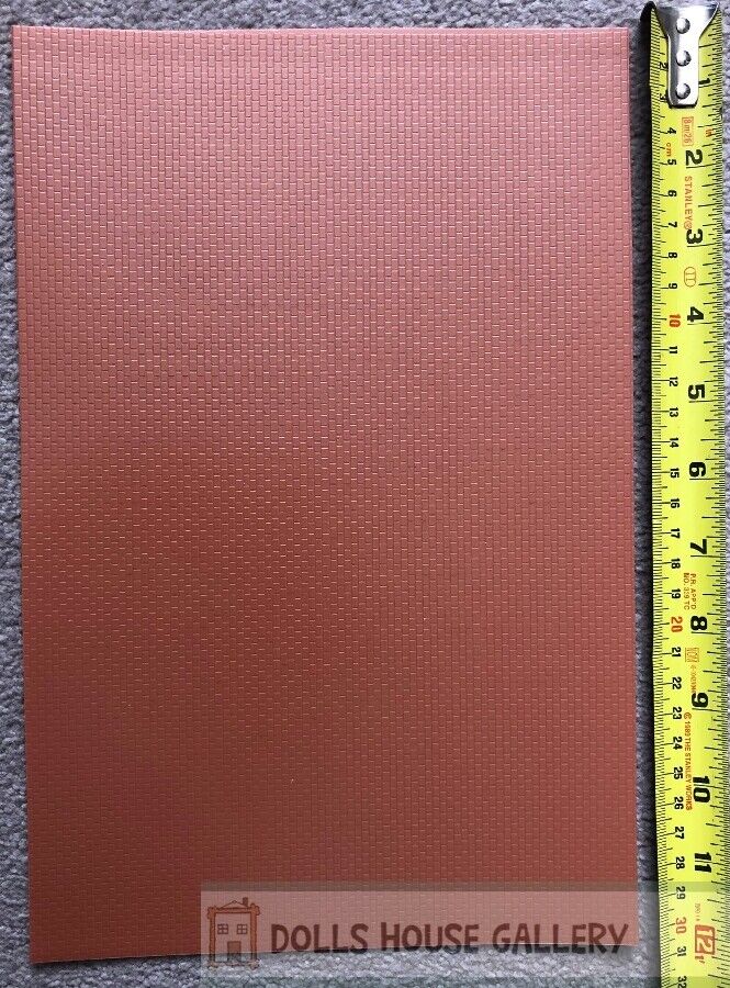Roofing Tile Red 4mm, Railways Miniature, DIY 00 Gauge,Trains, Model Maker roof