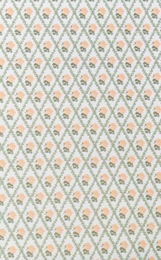3 Sheets of Rachael Peach & White Wallpaper, Dolls House Miniature 1.12 Scale